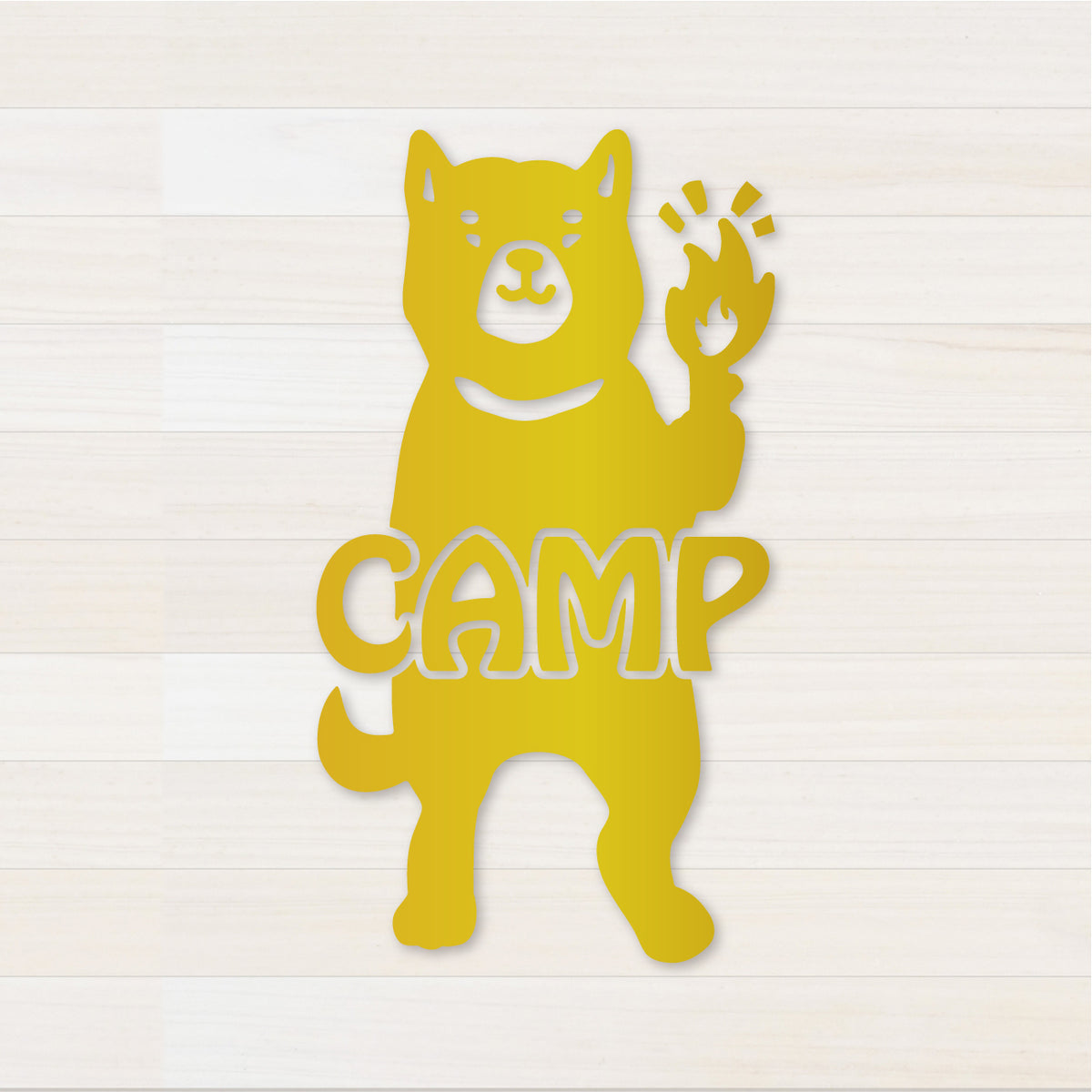 いぬCAMP カッティングステッカー ゴールド
