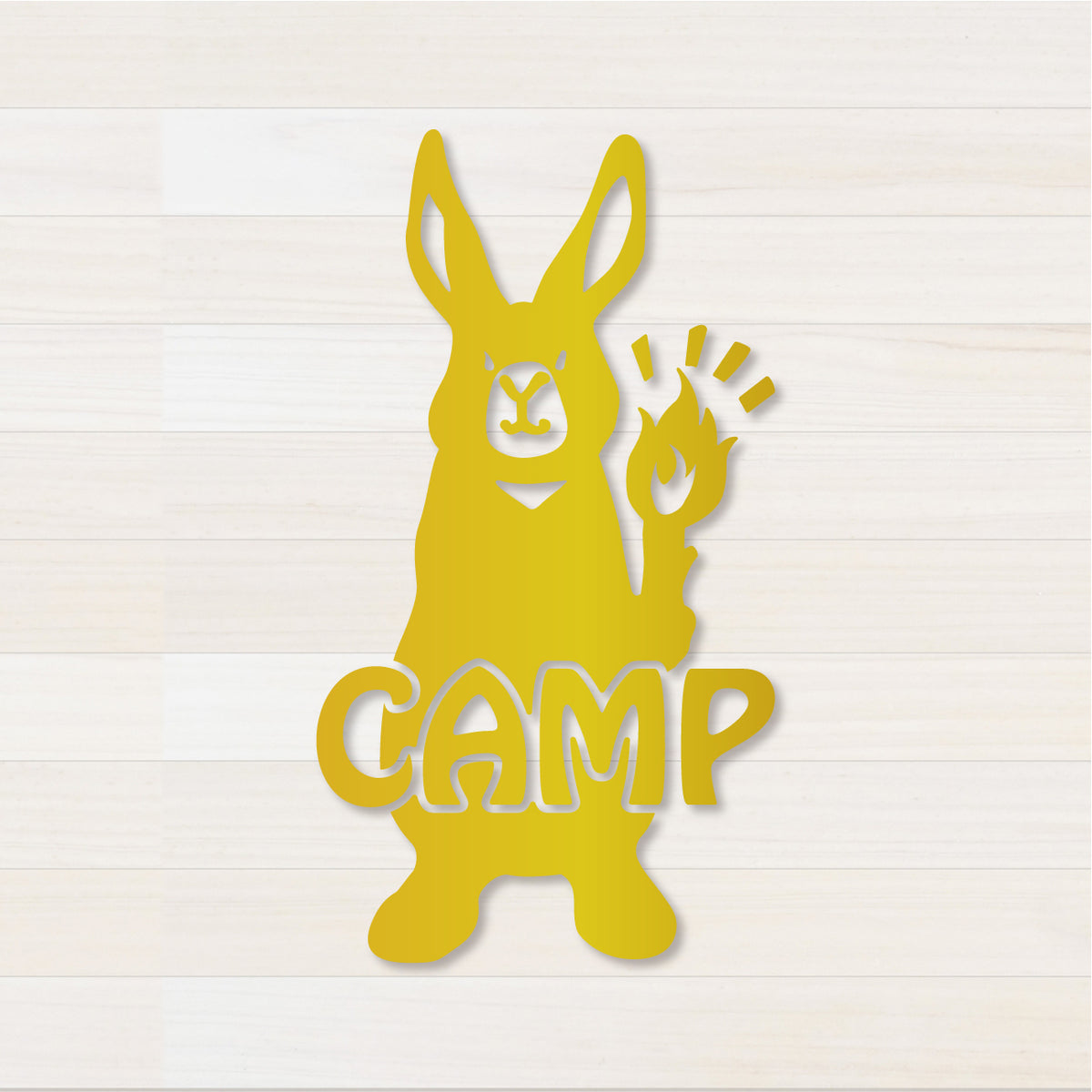 うさぎCAMP カッティングステッカー ゴールド