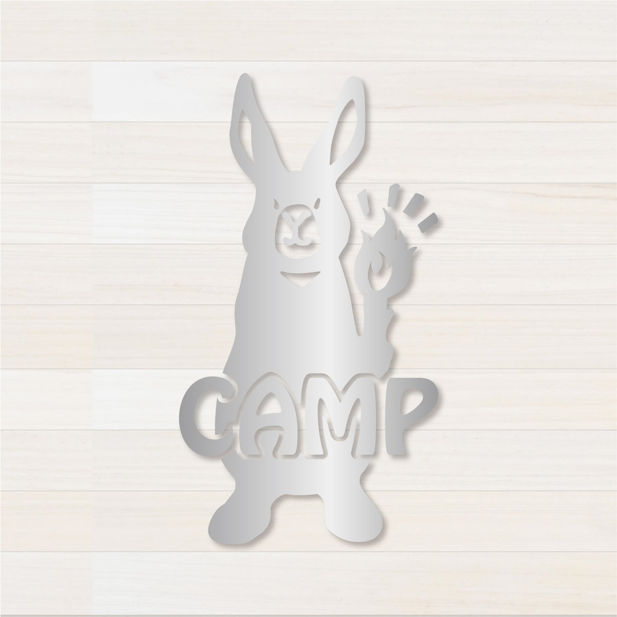 うさぎCAMP カッティングステッカー シルバー