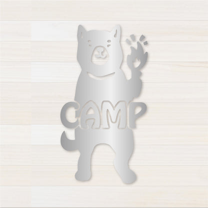 いぬCAMP カッティングステッカー シルバー