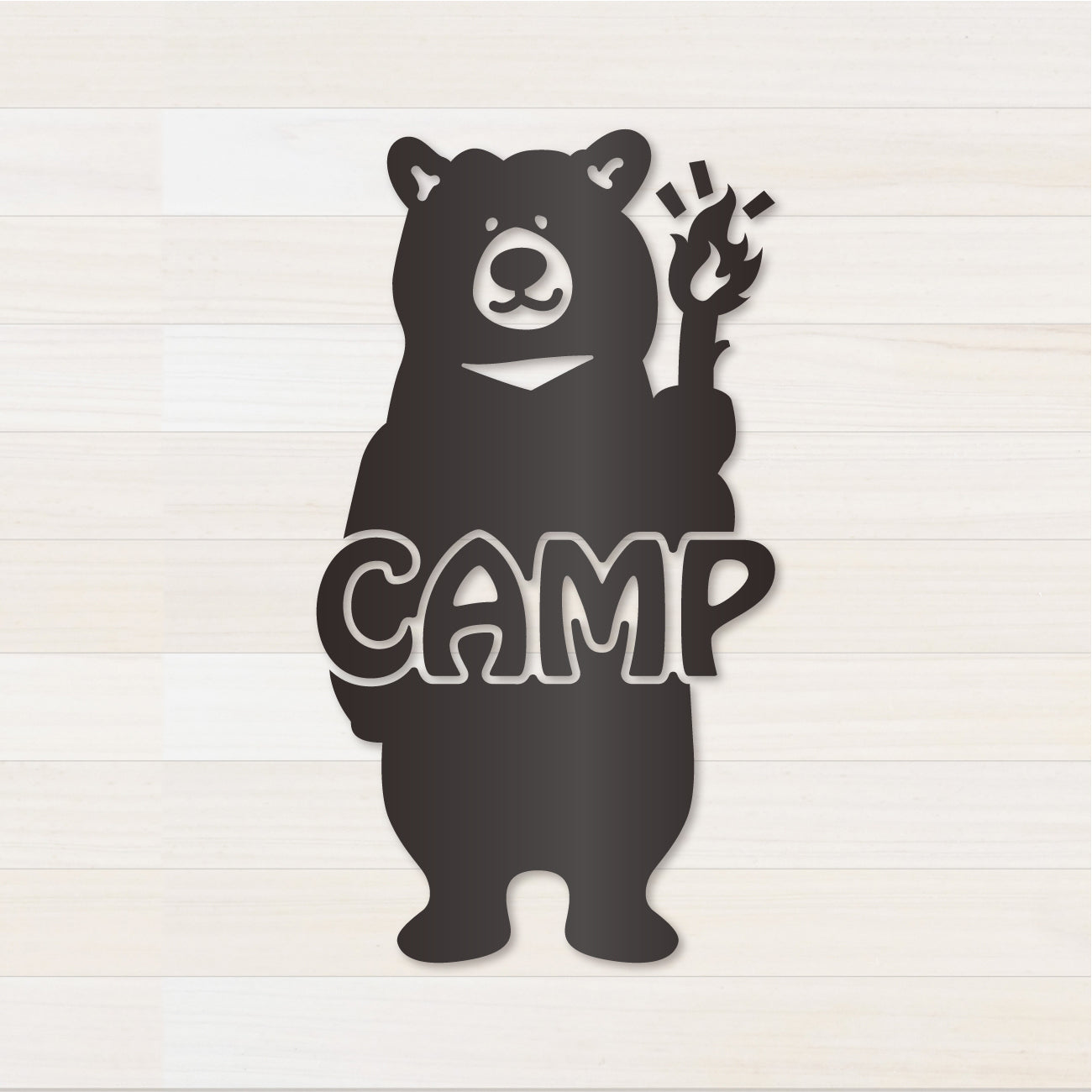 くまCAMP カッティングステッカー（超防水・防滴 UVカット 屋外