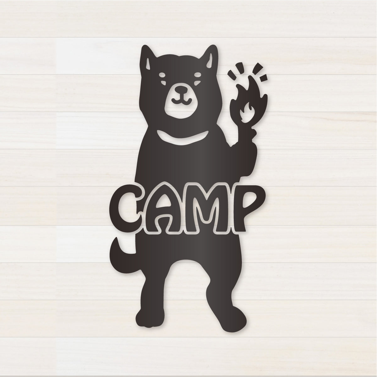 いぬCAMP カッティングステッカー ガンメタリック