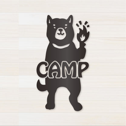 いぬCAMP カッティングステッカー ガンメタリック