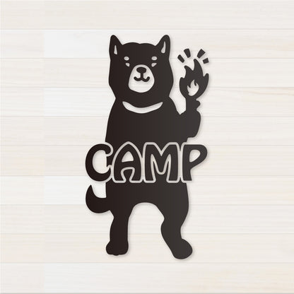 いぬCAMP カッティングステッカー つや消しブラック