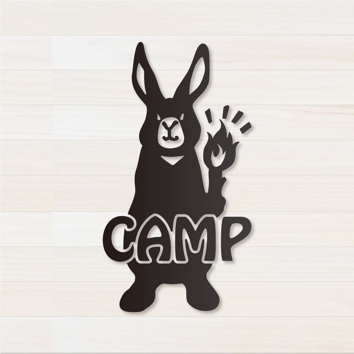 うさぎCAMP カッティングステッカー つや消しブラック
