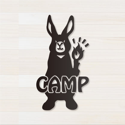 うさぎCAMP カッティングステッカー つや消しブラック
