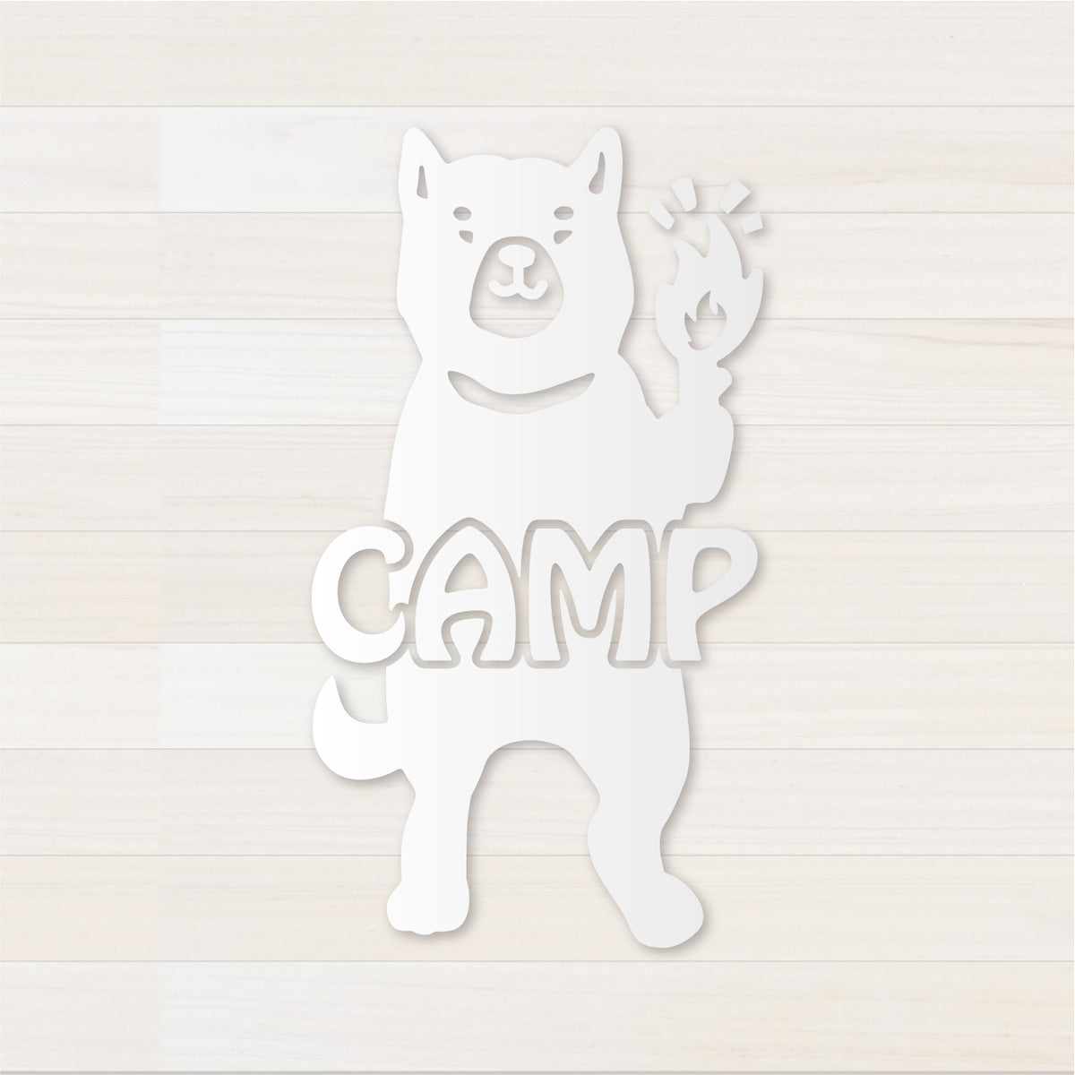 いぬCAMP カッティングステッカー つや消しホワイト