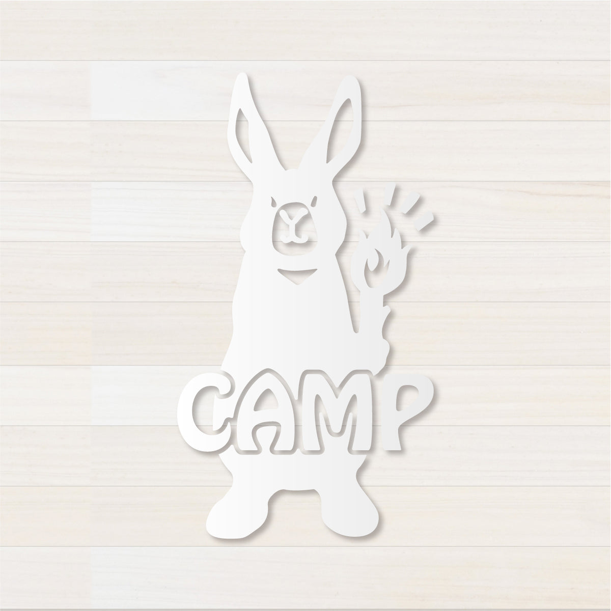 うさぎCAMP カッティングステッカー つや消しホワイト