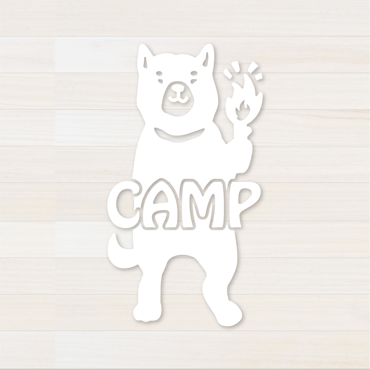 いぬCAMP カッティングステッカー ホワイト