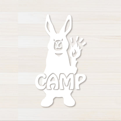 うさぎCAMP カッティングステッカー ホワイト