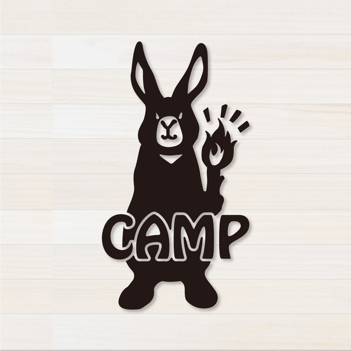 うさぎCAMP カッティングステッカー ブラック