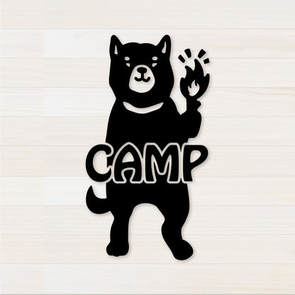 いぬCAMP カッティングステッカー ブラック