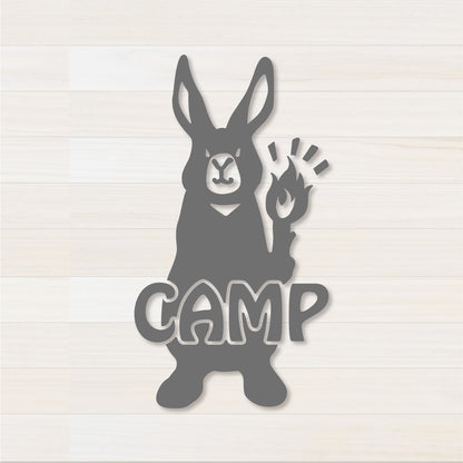 うさぎCAMP カッティングステッカー グレー