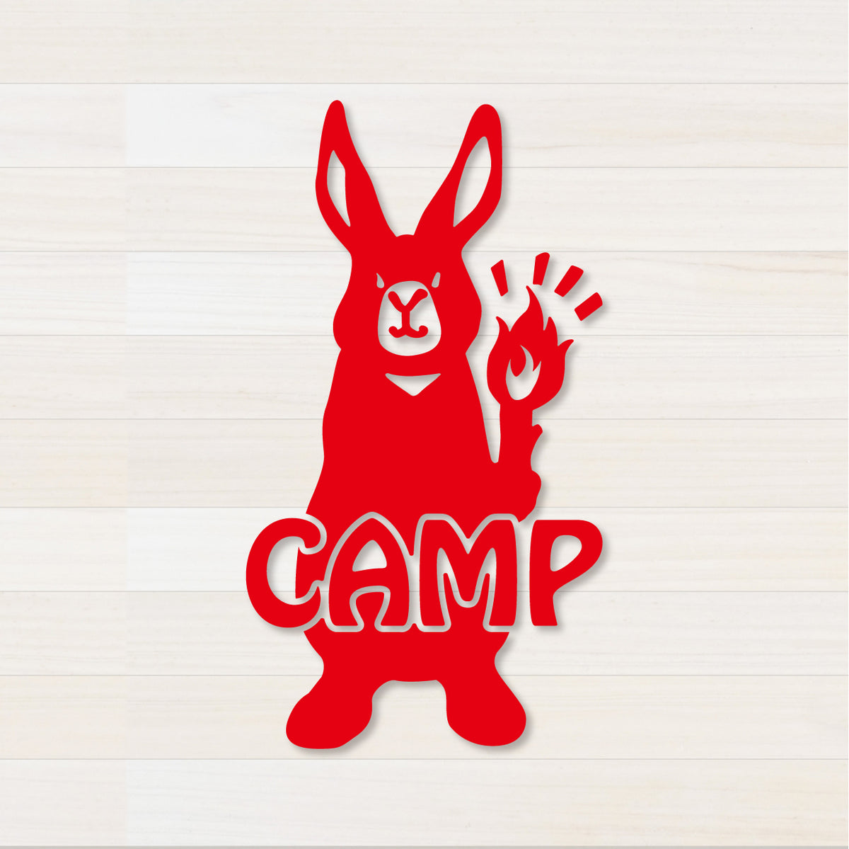 うさぎCAMP カッティングステッカー レッド