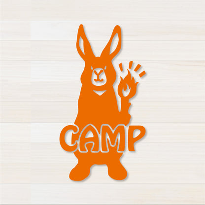 うさぎCAMP カッティングステッカー オレンジ