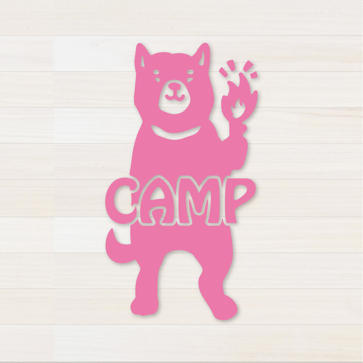 いぬCAMP カッティングステッカー ピンク