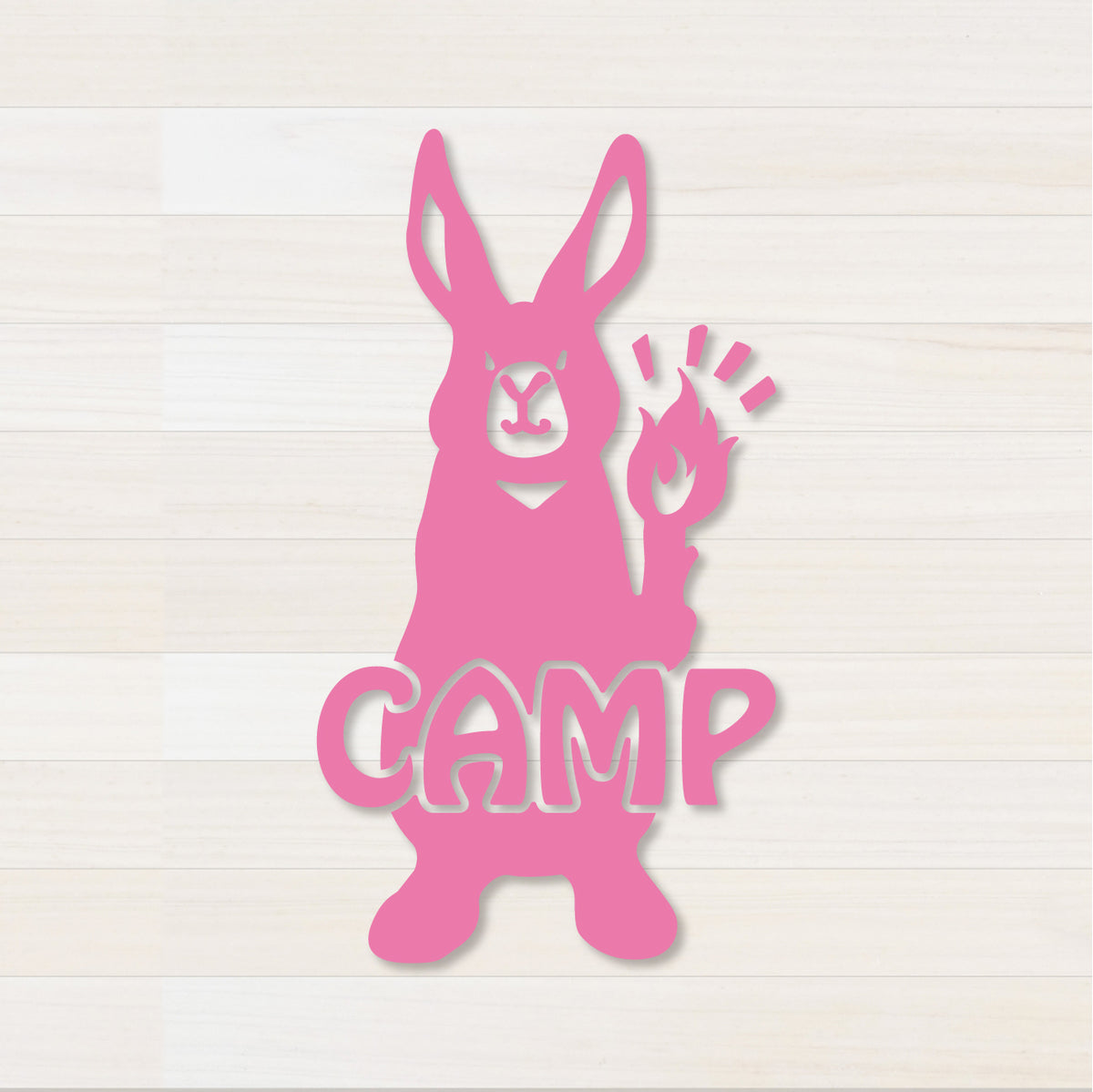 うさぎCAMP カッティングステッカー ピンク