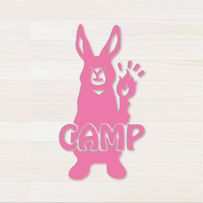 うさぎCAMP カッティングステッカー ピンク