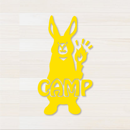 うさぎCAMP カッティングステッカー イエロー