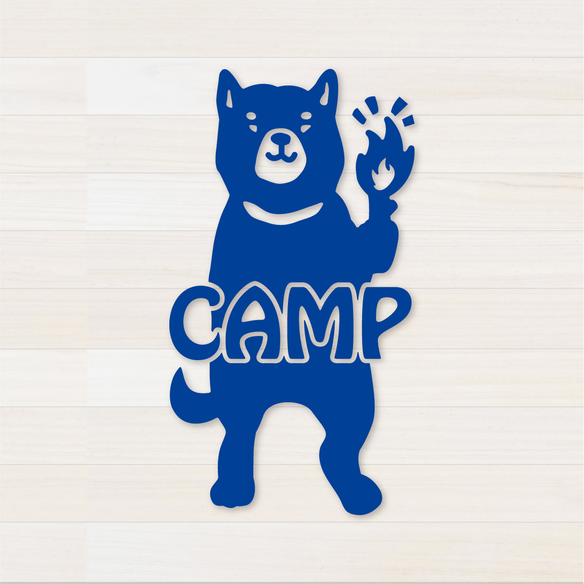 いぬCAMP カッティングステッカー ブルー
