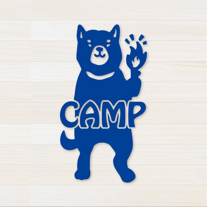 いぬCAMP カッティングステッカー ブルー