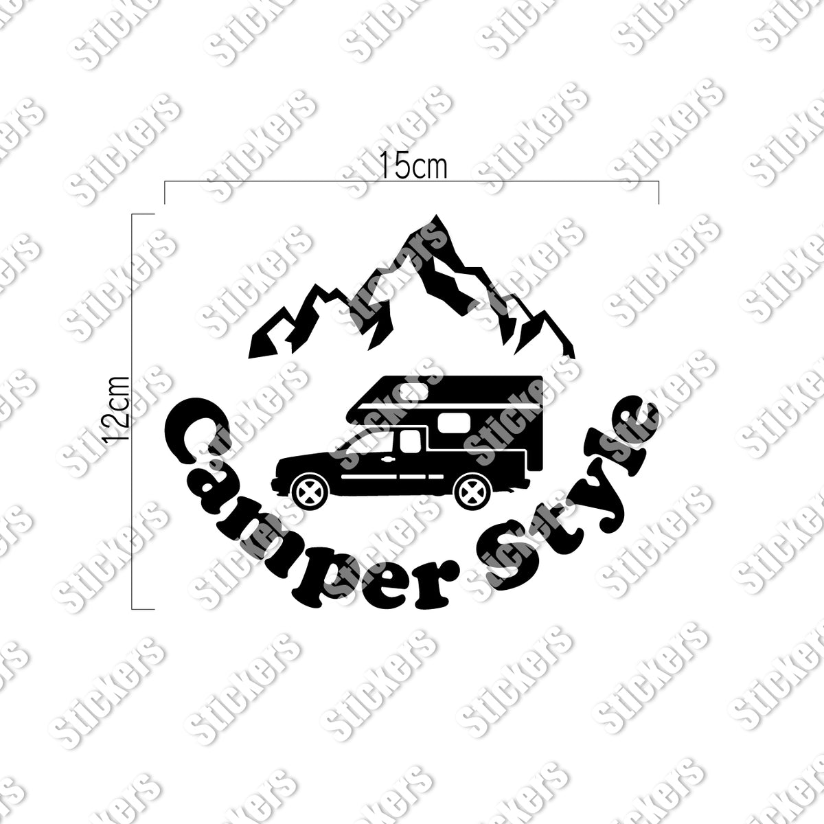 キャンパースタイル ピックアップトラック《Camper Style Pickup Truck》カッティングステッカー
