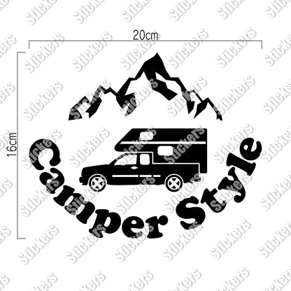 キャンパースタイル ピックアップトラック《Camper Style Pickup Truck》カッティングステッカー