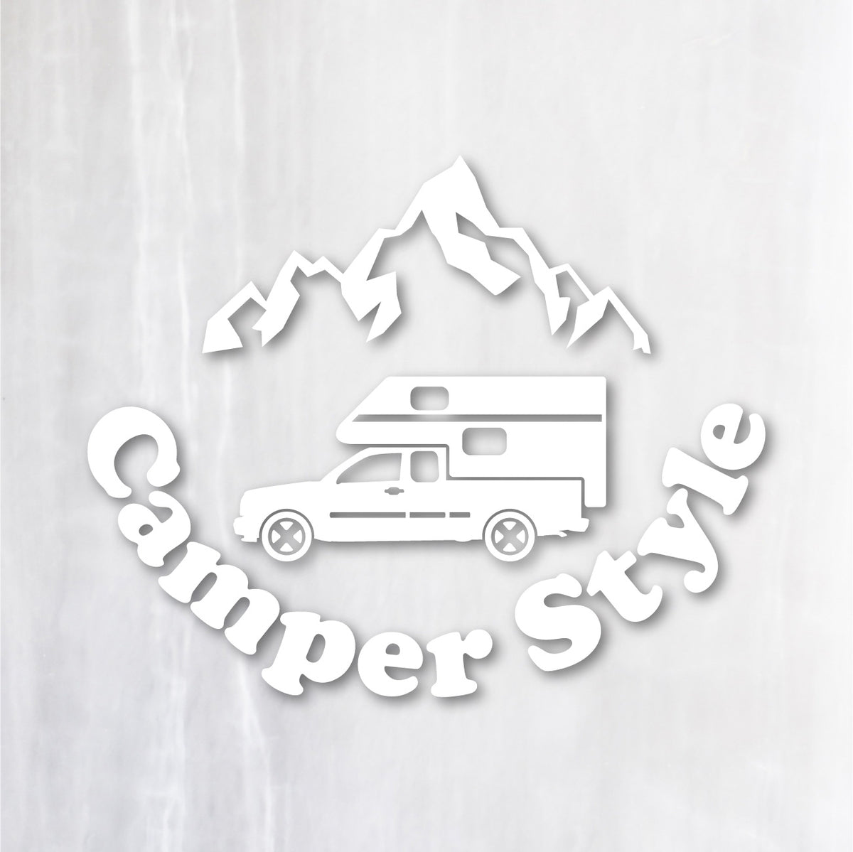 キャンパースタイル ピックアップトラック《Camper Style Pickup Truck》カッティングステッカー ホワイト