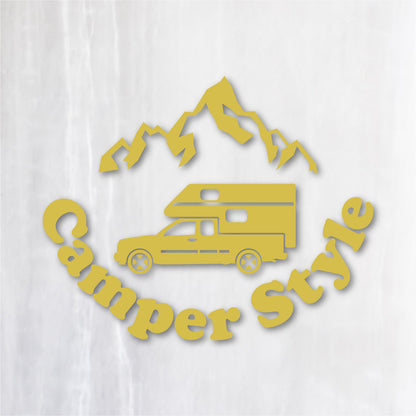 キャンパースタイル ピックアップトラック《Camper Style Pickup Truck》カッティングステッカー キャメル