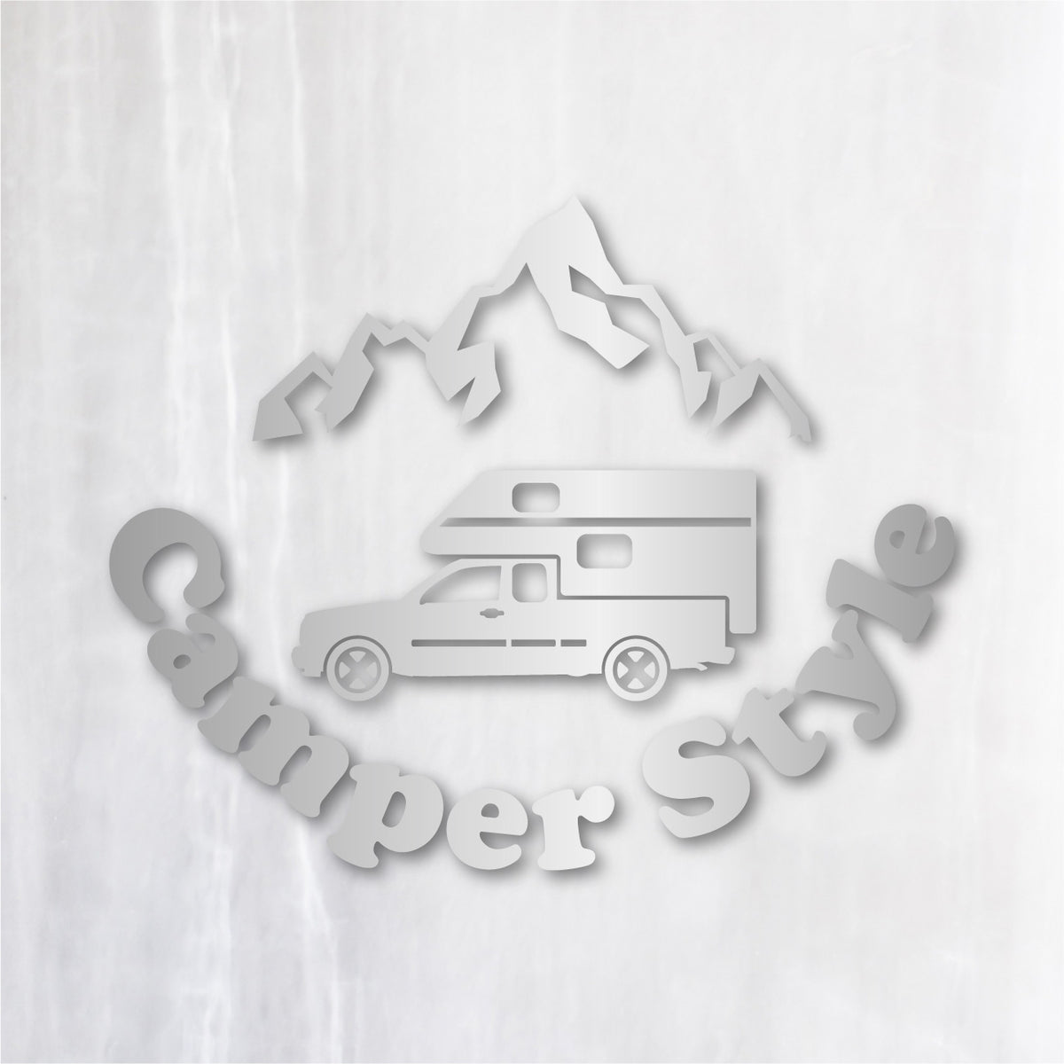 キャンパースタイル ピックアップトラック《Camper Style Pickup Truck》カッティングステッカー シルバー