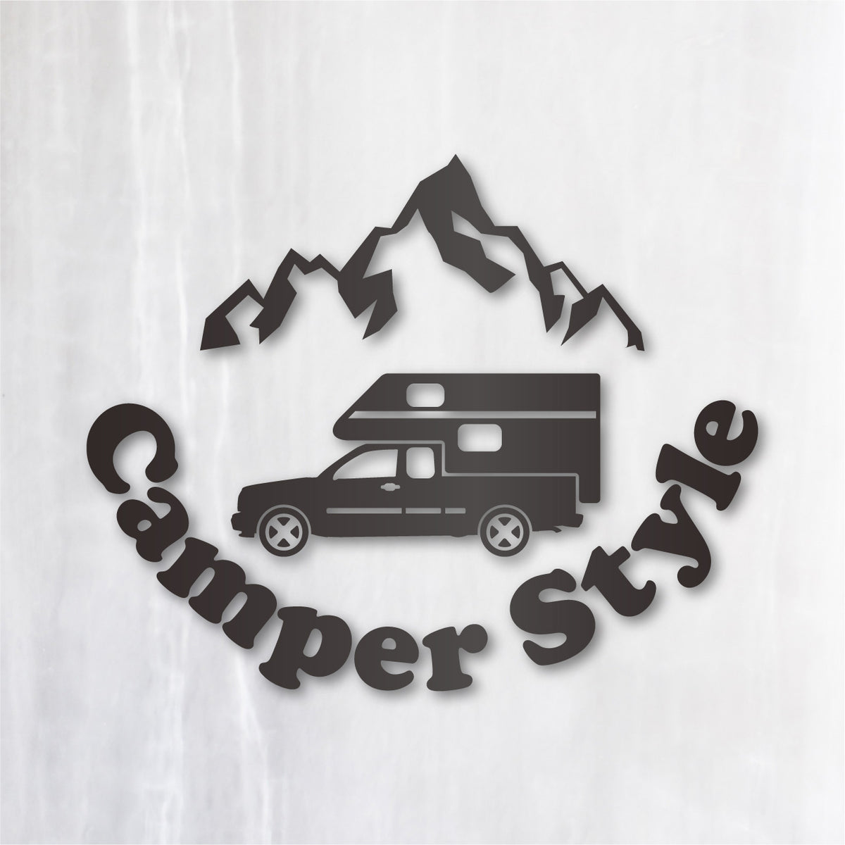 キャンパースタイル ピックアップトラック《Camper Style Pickup Truck》カッティングステッカー ガンメタリック