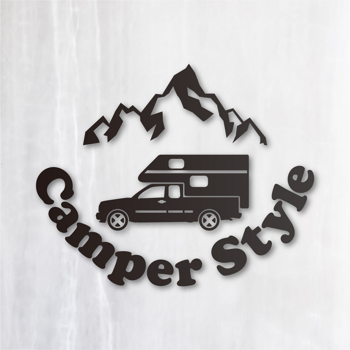 キャンパースタイル ピックアップトラック《Camper Style Pickup Truck》カッティングステッカー つや消しブラック