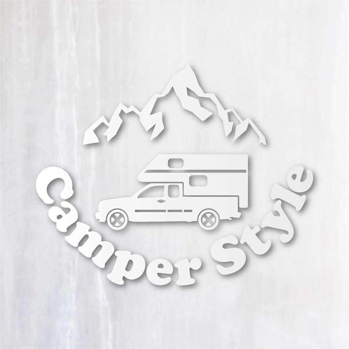 キャンパースタイル ピックアップトラック《Camper Style Pickup Truck》カッティングステッカー つや消しホワイト