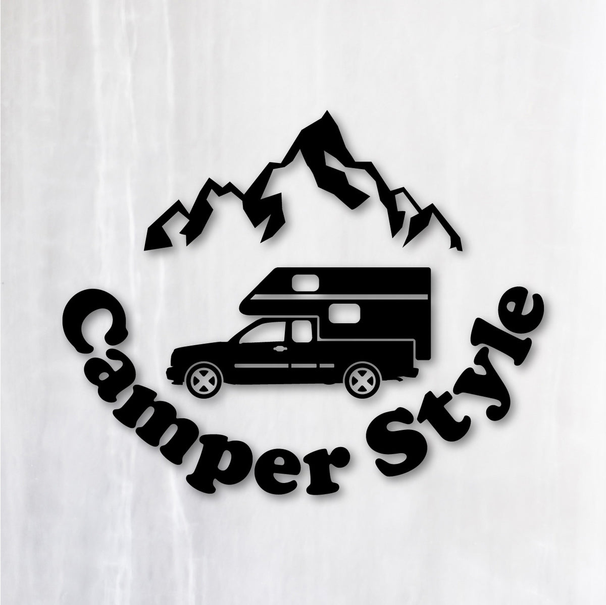 キャンパースタイル ピックアップトラック《Camper Style Pickup Truck》カッティングステッカー ブラック