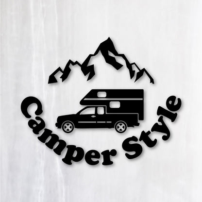キャンパースタイル ピックアップトラック《Camper Style Pickup Truck》カッティングステッカー ブラック
