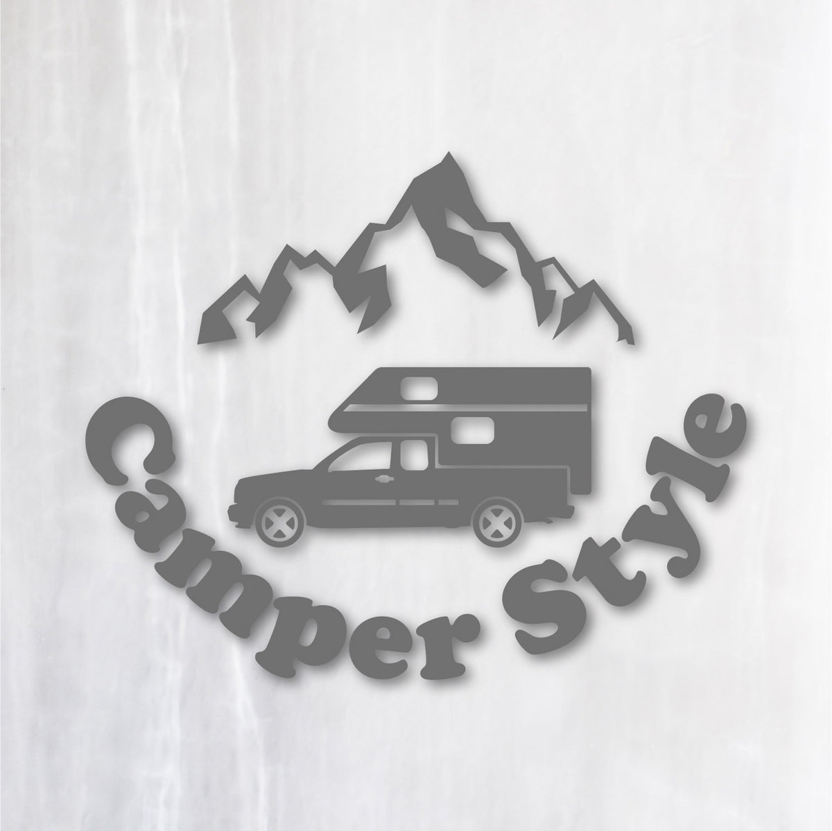 キャンパースタイル ピックアップトラック《Camper Style Pickup Truck》カッティングステッカー グレー
