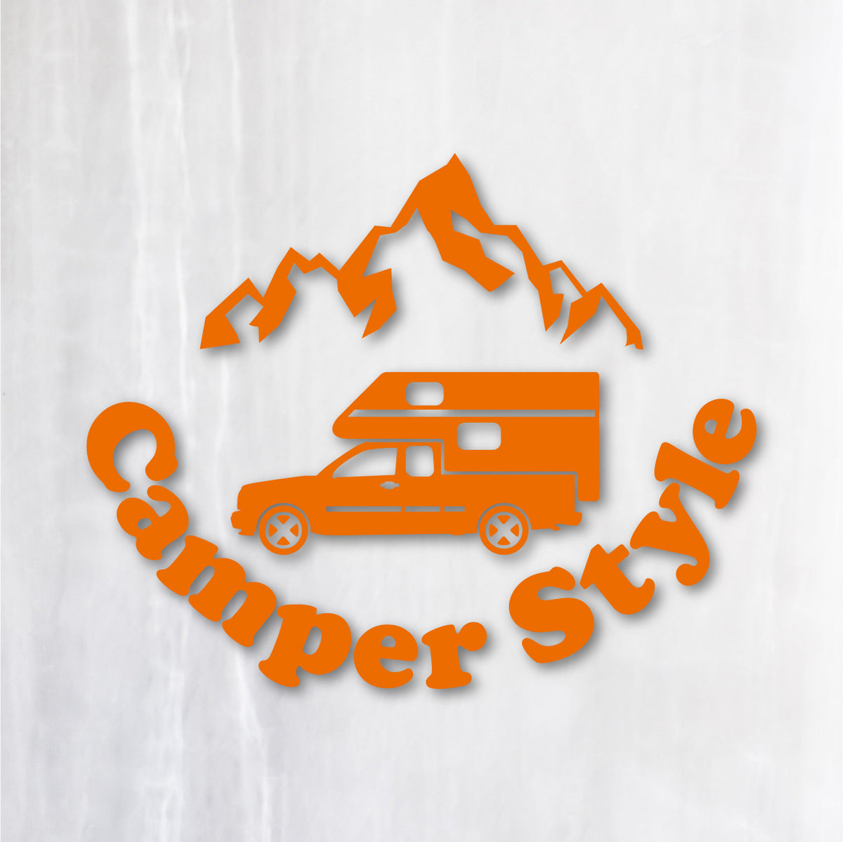 キャンパースタイル ピックアップトラック《Camper Style Pickup Truck》カッティングステッカー オレンジ
