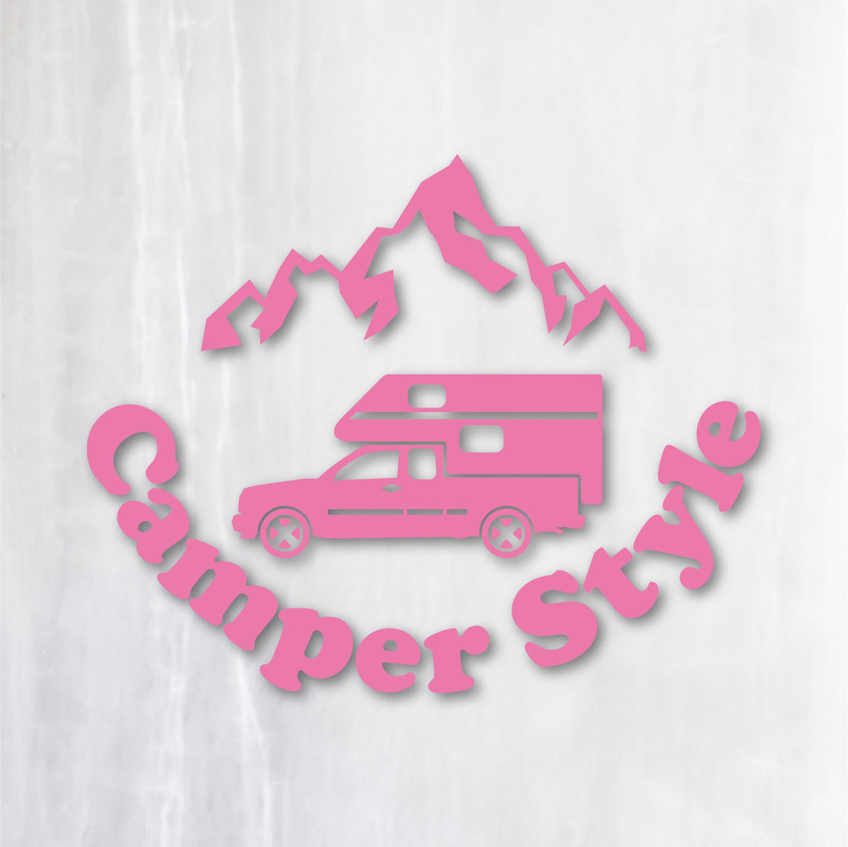 キャンパースタイル ピックアップトラック《Camper Style Pickup Truck》カッティングステッカー ピンク
