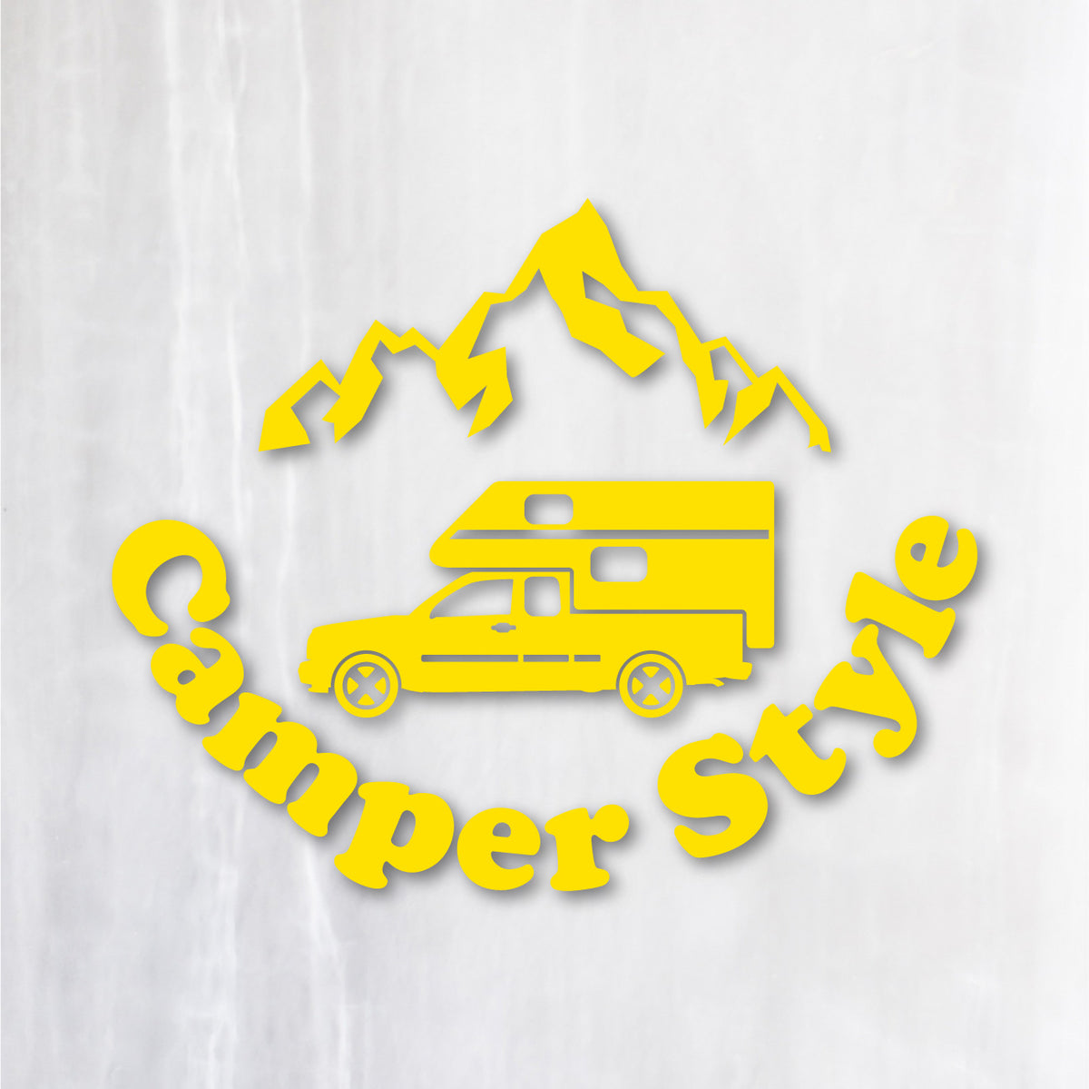 キャンパースタイル ピックアップトラック《Camper Style Pickup Truck》カッティングステッカー イエロー
