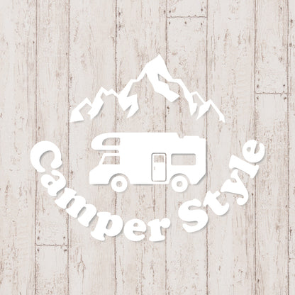 キャンパースタイル バンライフ《Camper Style Vanlife》カッティングステッカー ホワイト