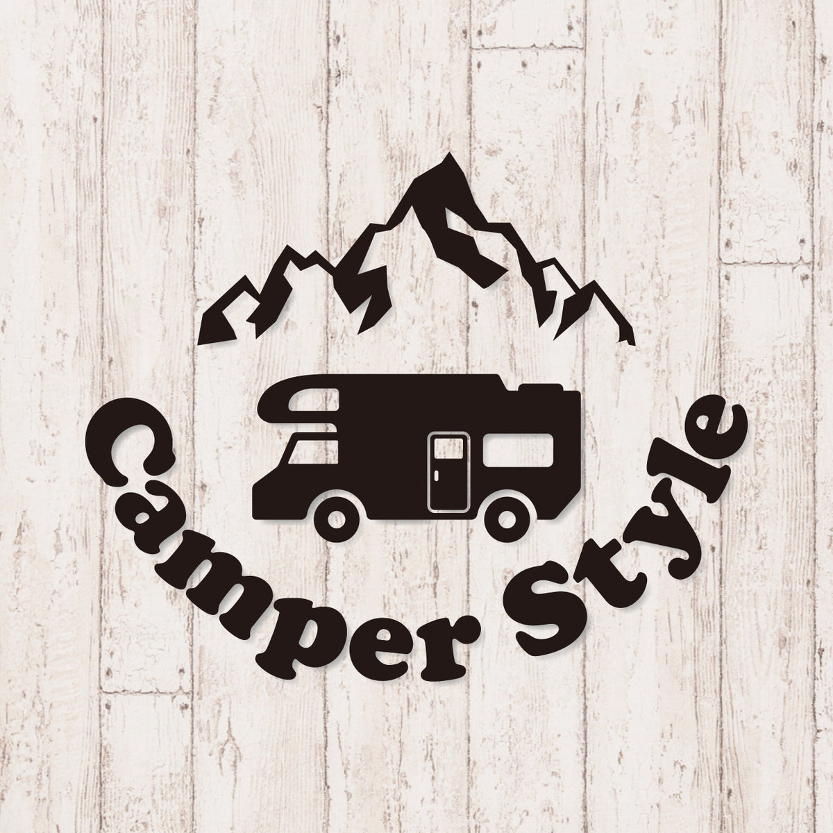キャンパースタイル バンライフ《Camper Style Vanlife》カッティングステッカー ブラック