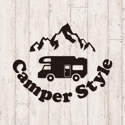 キャンパースタイル バンライフ《Camper Style Vanlife》カッティングステッカー ブラック