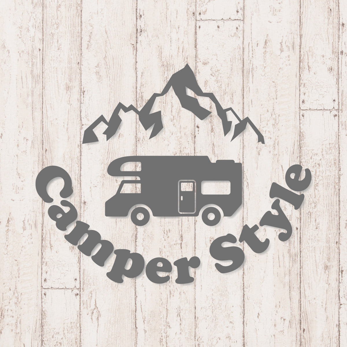 キャンパースタイル バンライフ《Camper Style Vanlife》カッティングステッカー グレー