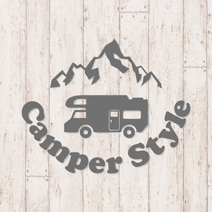 キャンパースタイル バンライフ《Camper Style Vanlife》カッティングステッカー グレー