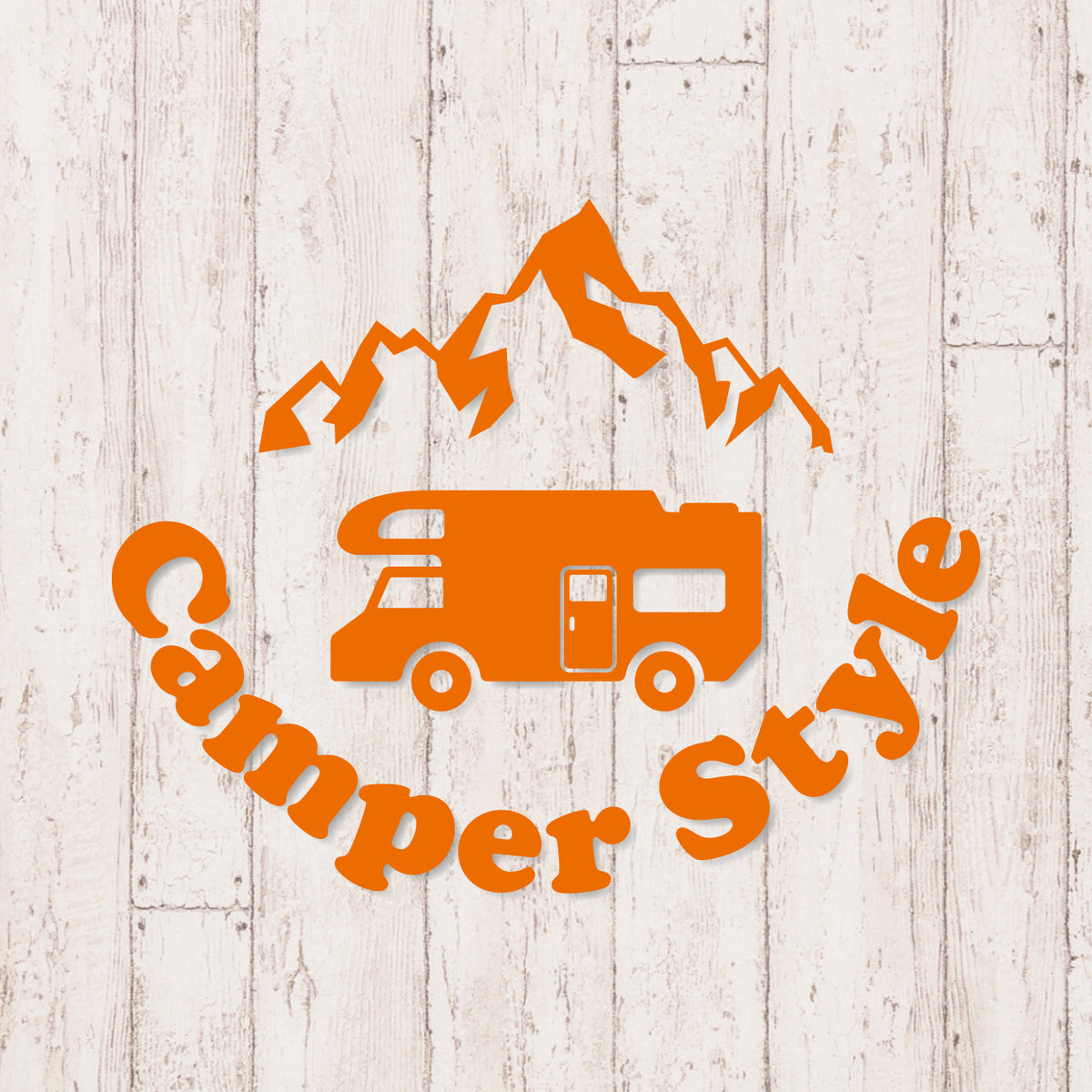 キャンパースタイル バンライフ《Camper Style Vanlife》カッティングステッカー オレンジ