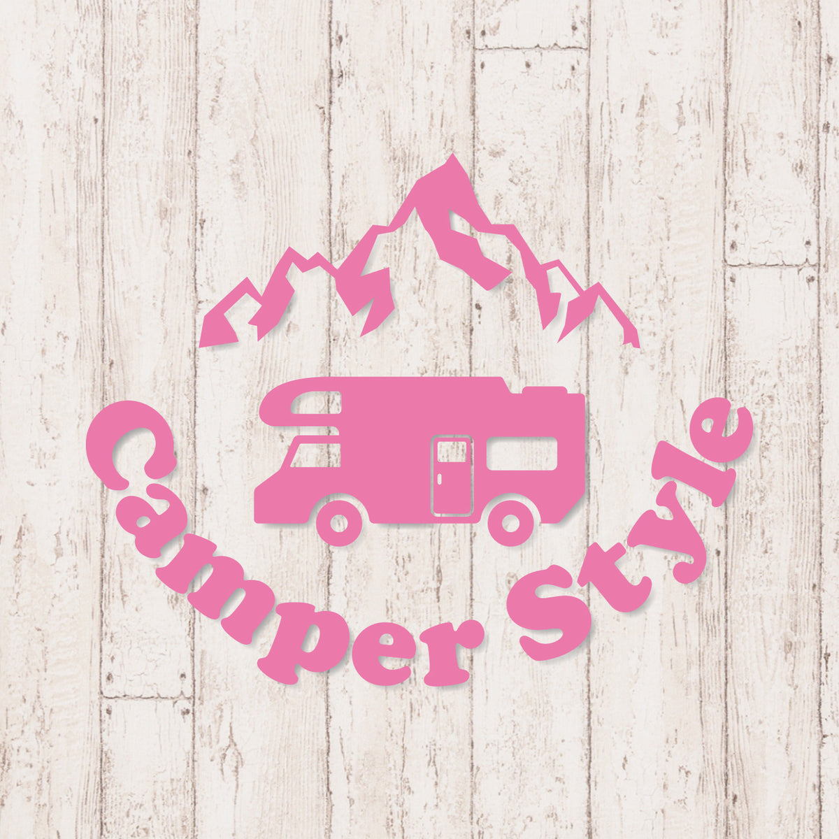 キャンパースタイル バンライフ《Camper Style Vanlife》カッティングステッカー ピンク