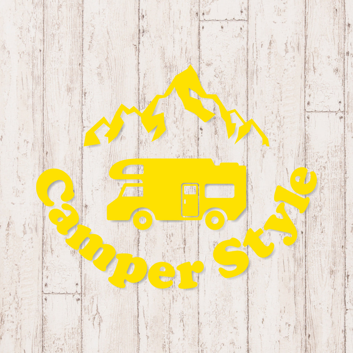 キャンパースタイル バンライフ《Camper Style Vanlife》カッティングステッカー イエロー