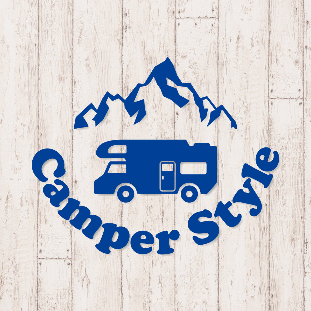 キャンパースタイル バンライフ《Camper Style Vanlife》カッティングステッカー ブルー