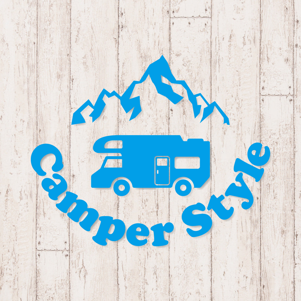 キャンパースタイル バンライフ《Camper Style Vanlife》カッティングステッカー シアンブルー