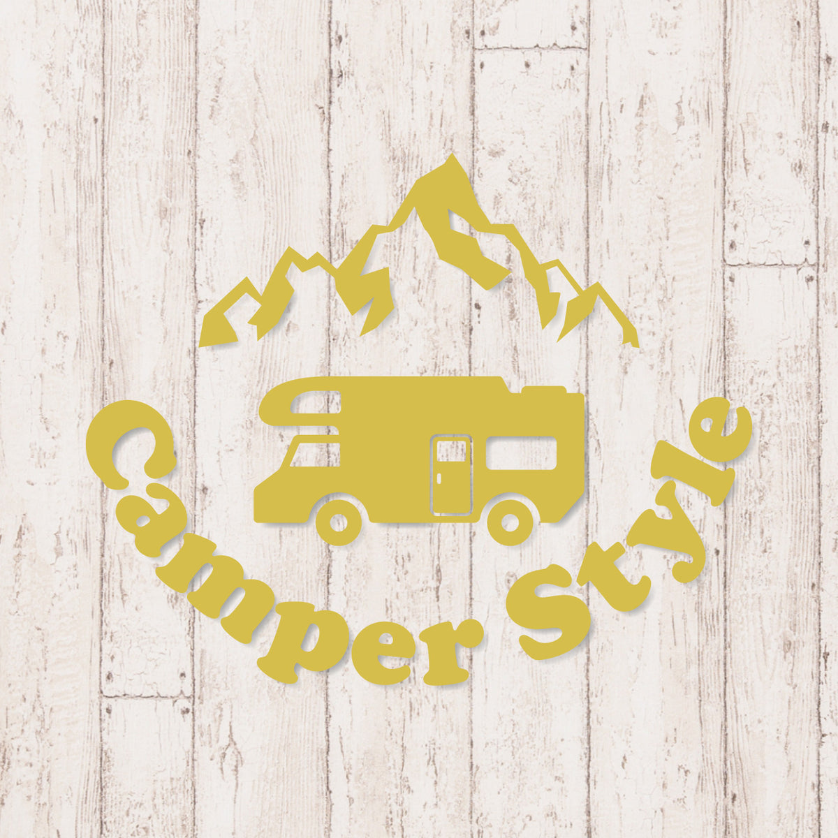 キャンパースタイル バンライフ《Camper Style Vanlife》カッティングステッカー キャメル